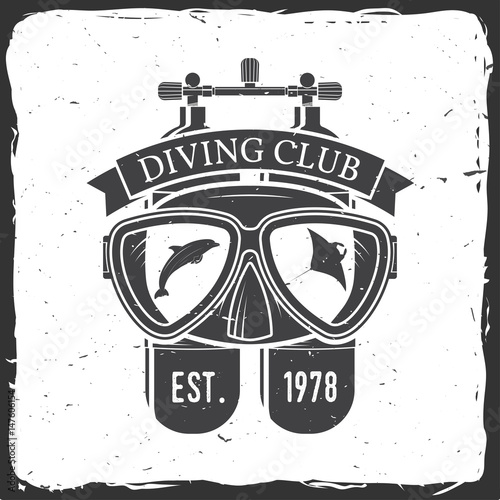 Diving club. Vector illustration.