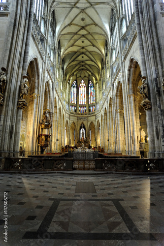  Interior of St Vitus Cathedral in Prague