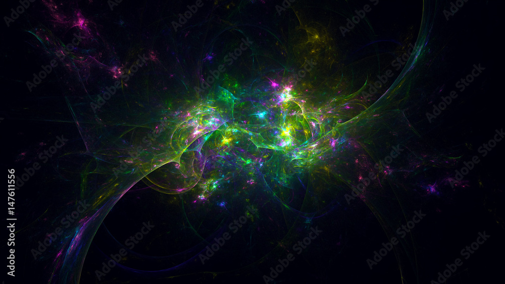 3D rendering abstract fractal light background