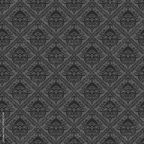 Seamless black wallpaper with border
