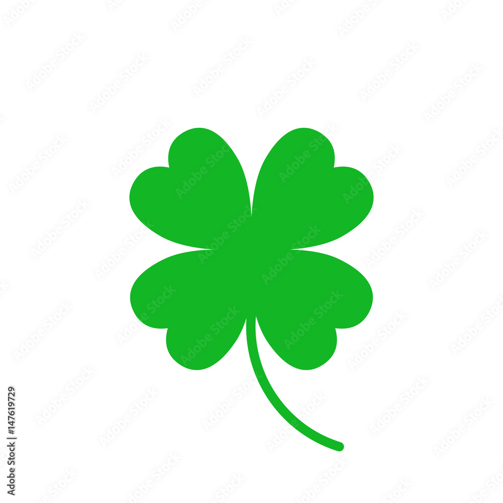 Four leaf clover vector icon. Clover silhouette simple icon illustration. Four leaf clover vector icon. Clover silhouette simple icon illustration.