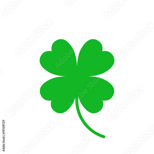 Four leaf clover vector icon. Clover silhouette simple icon illustration.