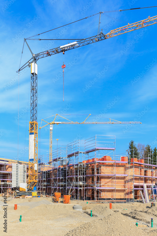 Construction side in germany on a sunny spring day without people Construction side in germany on a sunny spring day without people