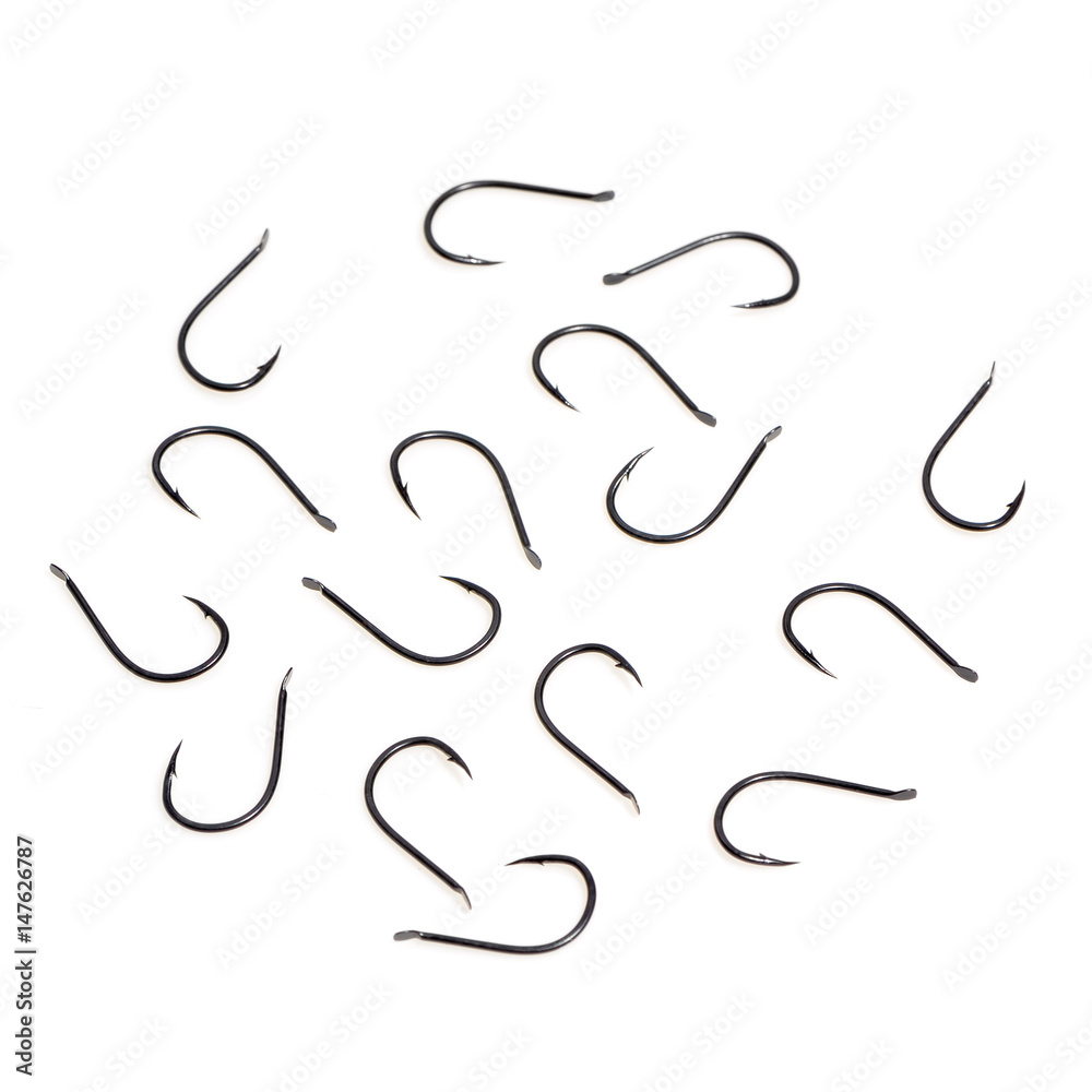 Fish Hooks Isolated on White Background Fish Hooks Isolated on White Background