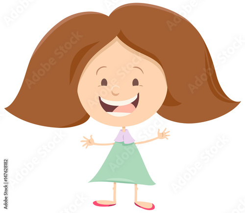 happy girl cartoon character