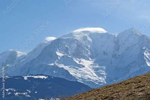 Auvergne-Rhone-Alpes - Savoie - Mégève - Vue sur le Mont-Blanc