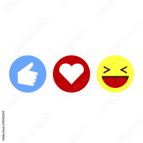 Like, Heart, Laugh Emoji