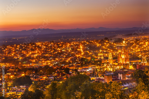 San Miguel de Allende Mexico Miramar Overlook Sunset Parroquia © Bill Perry