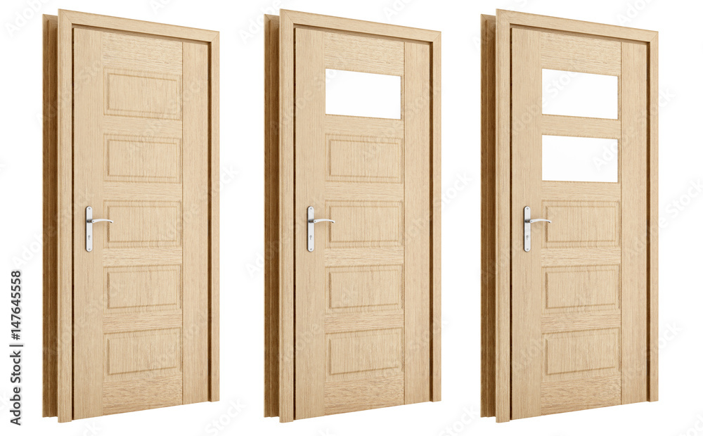 wooden door isolated on white background wooden door isolated on white background