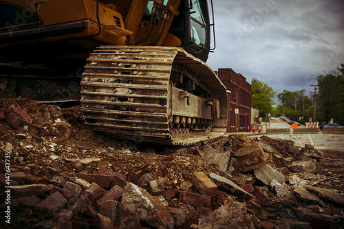 Street construction heavy equipment. Easter. Bloomington. 4Apr2017 (Photo by Jeremy Hogan)