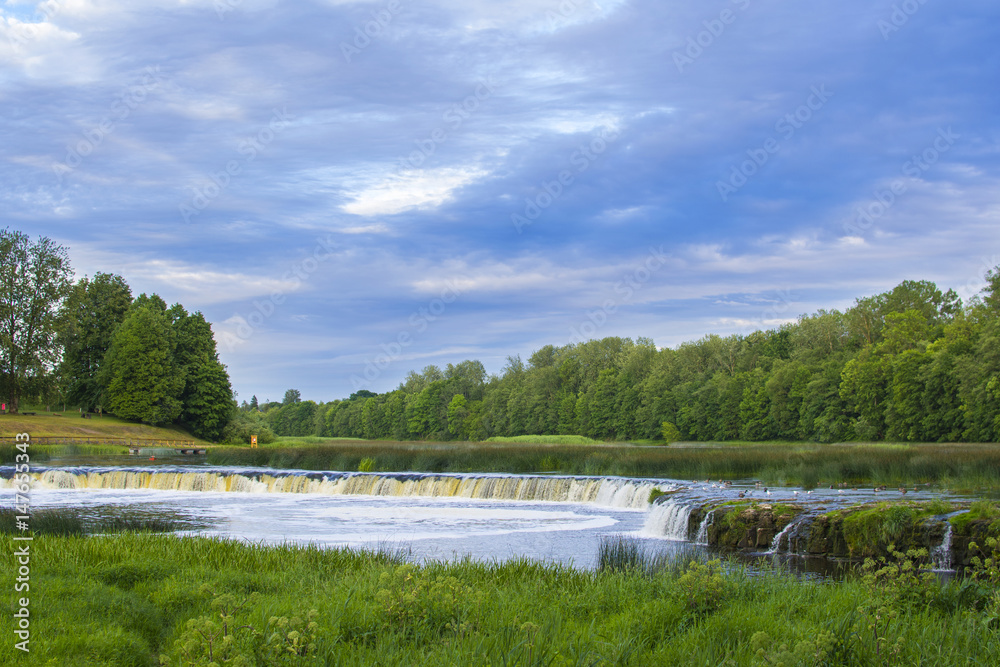 The Venta waterfall view. Widest waterfall in Europe. Latvia The Venta waterfall view. Widest waterfall in Europe. Latvia