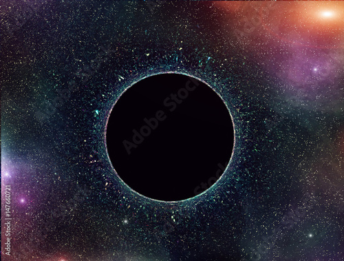 Vászonkép Black hole in outer space. Space nebula.
