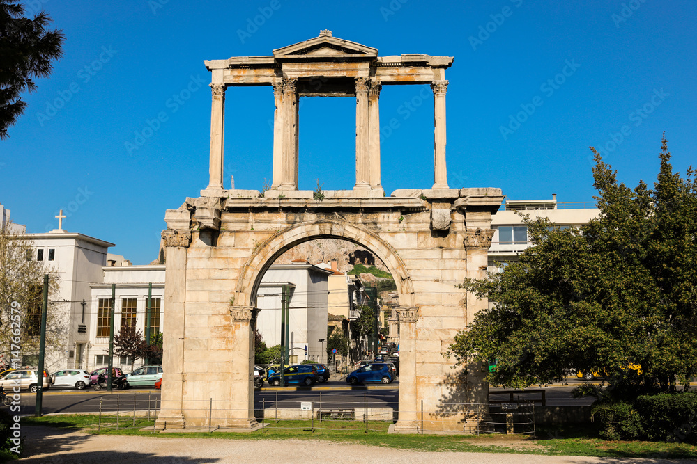 Hadrian's gate, Athens historical center, Greece.