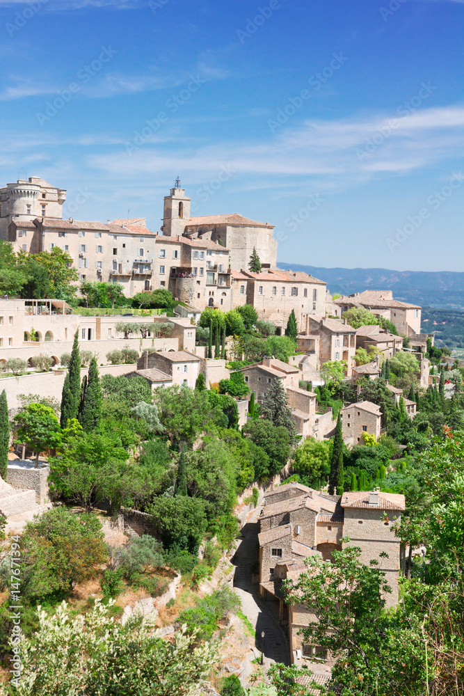 Gordes, famouse old town fortress of Provence at summer day, France