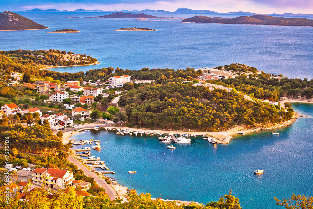 Fototapeta premium Archipelago of Dalmatia aerial view
