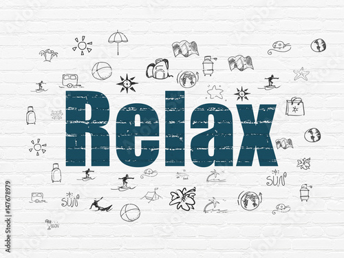 Tourism concept  Relax on wall background