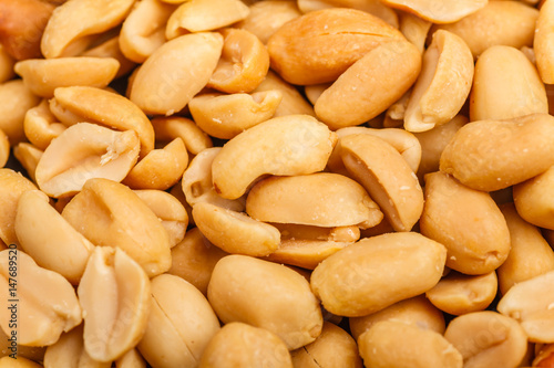 Roasted peanuts close up
