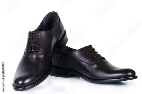 Classical pair of brown male shoes