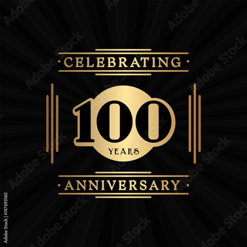 100 years anniversary design template. Vector and illustration. 
