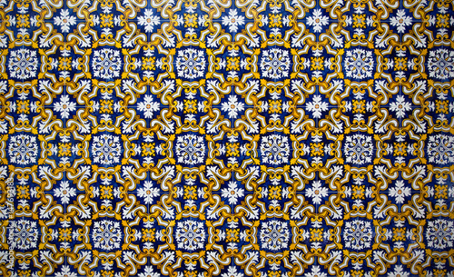 Portuguese painted tin-glazed ceramic tile work.
