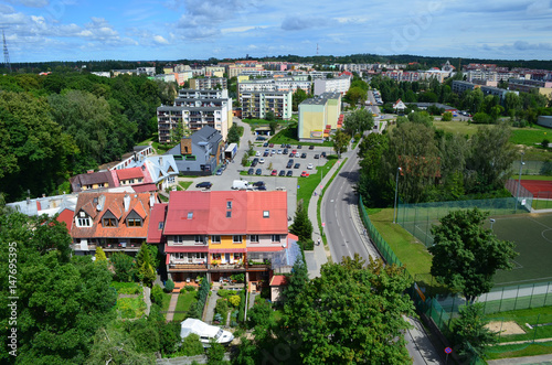 Panorama Giżycka latem/Panorama of Gizycko town in summer, Masuria, Poland