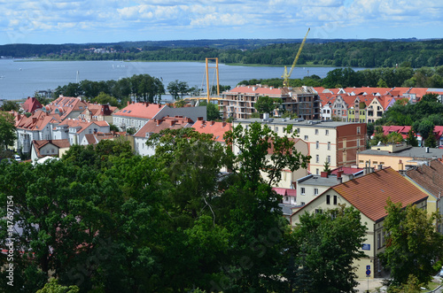 Panorama Giżycka latem/Panorama of Gizycko town in summer, Masuria, Poland