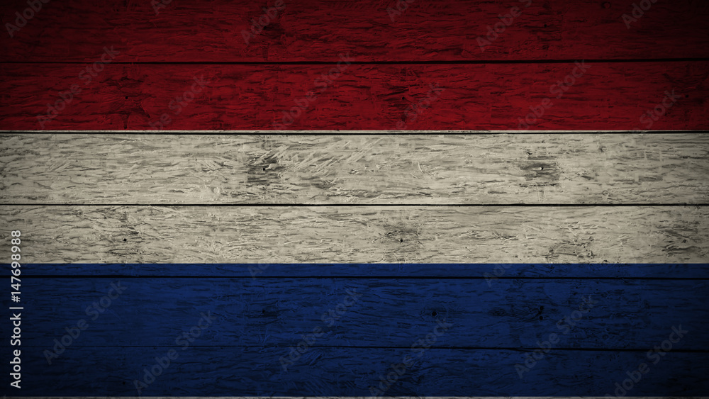 Flag of Netherlands painted on old wood boards Flag of Netherlands painted on old wood boards
