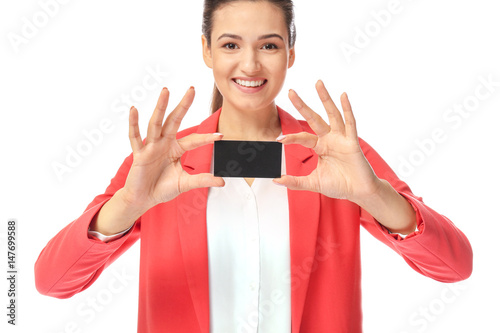 Beautiful young woman with ...