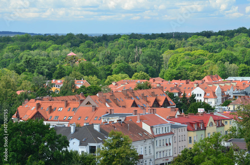 Panorama Giżycka latem/Panorama of Gizycko town in summer, Masuria, Poland