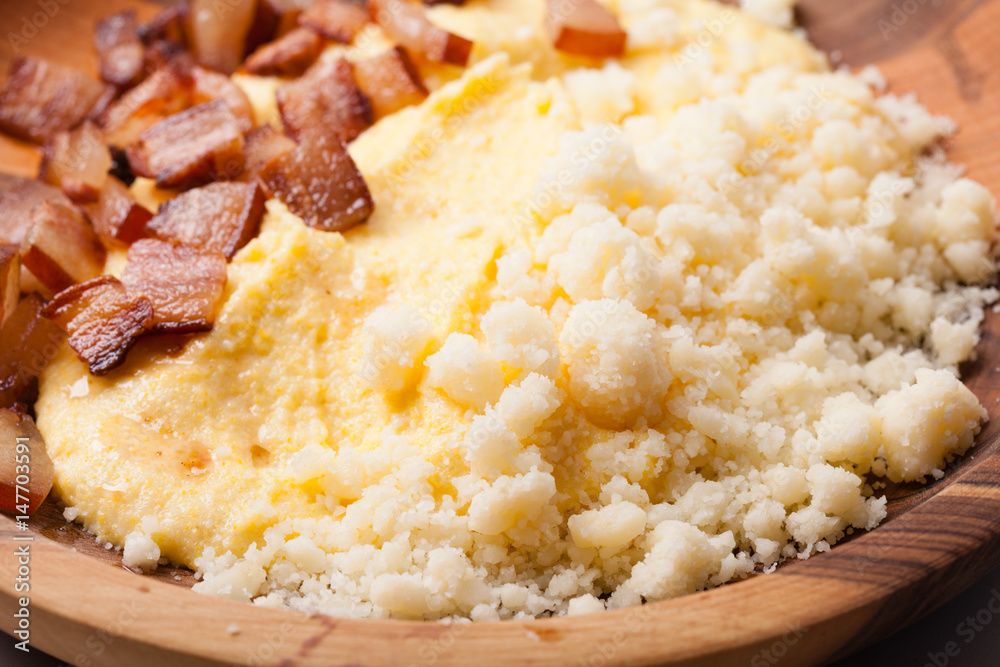 Polenta with bacon Polenta with bacon
