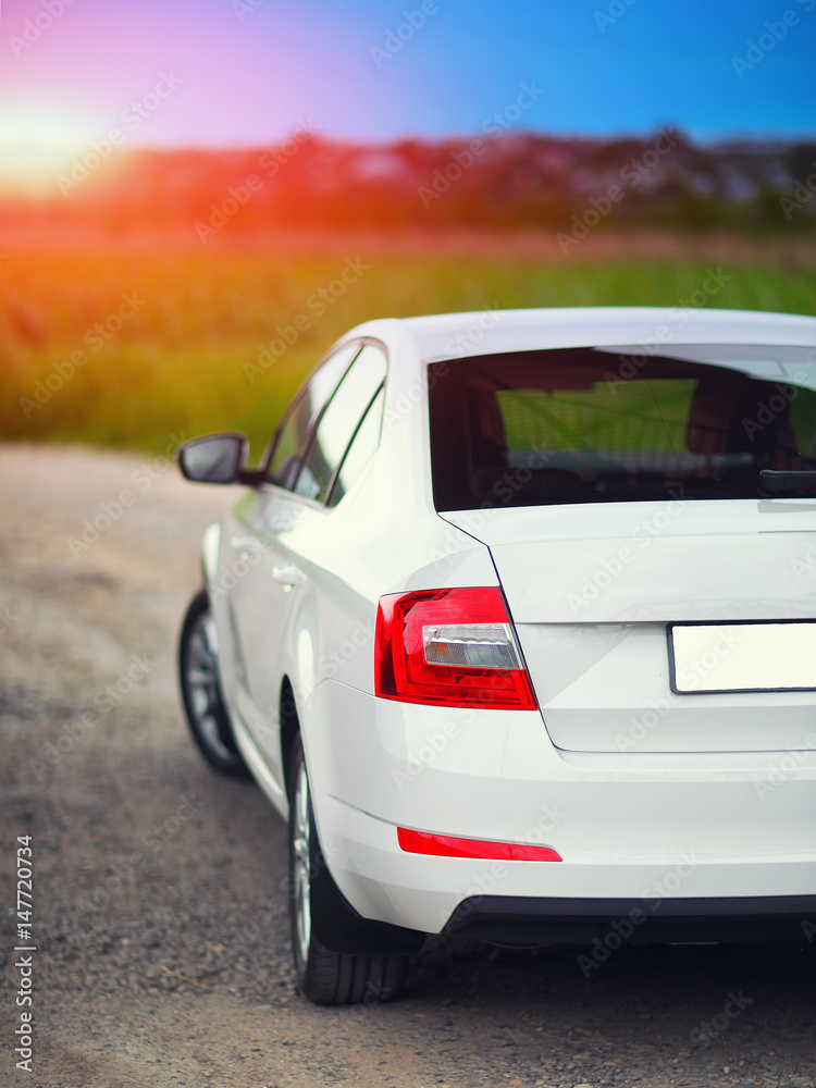 Rear-side view of a car