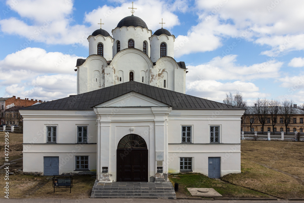 Landscape Russian Orthodox church. In Veliky Novgorod Russia