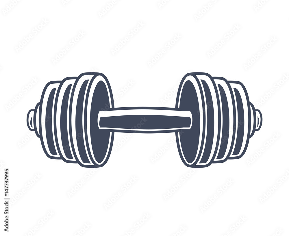 Dumbbell icon isolated. Dumbbell icon isolated.