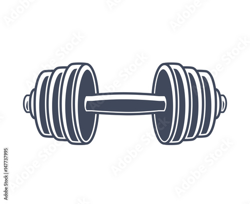Dumbbell icon isolated.