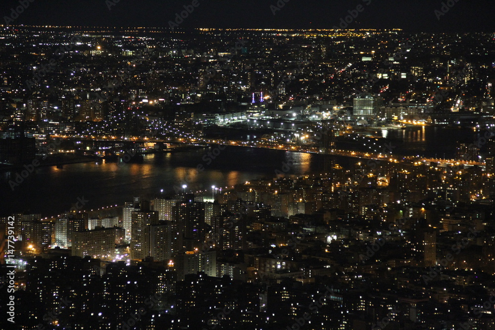 New York skyline at night