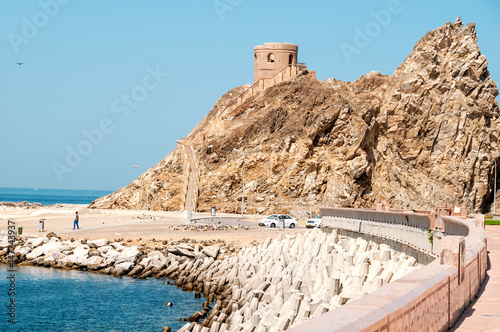 Ruiny twierdzy na wybrzeżu Muscat.