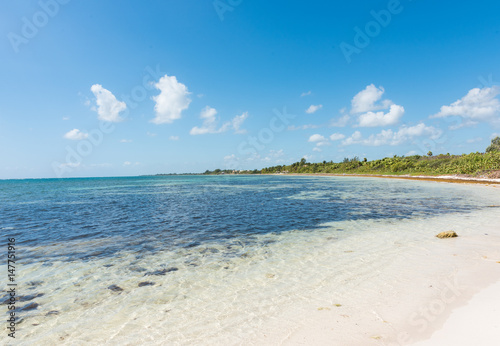 The beach in Mahahual, Quintana Roo, Mexico