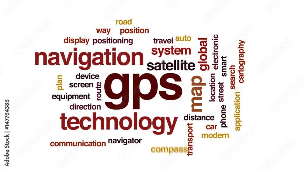 GPS animated word cloud, text design animation. GPS animated word cloud, text design animation.