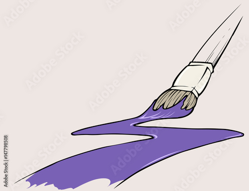 cartoon illustration of a painting brush