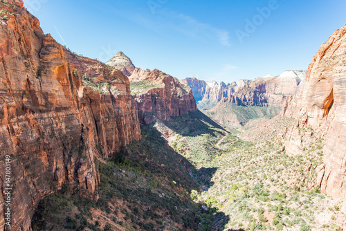 Sunny day above Zion Canyon Utah