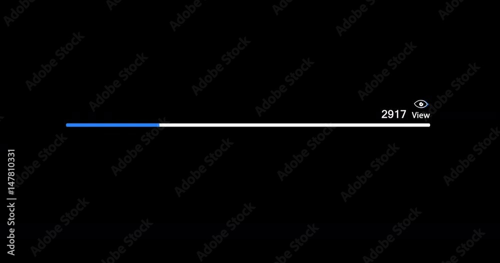Progress bar Top Views. Video counter increasing from one to one hundred thousand views. High resolution. with alpha chanel.