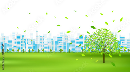 東京　ビル　風景　背景