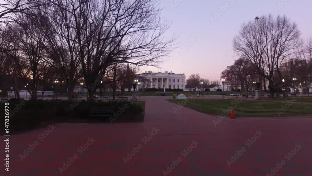 Walking through Lafayette Square towards The White House North Lawn Walking through Lafayette Square towards The White House North Lawn