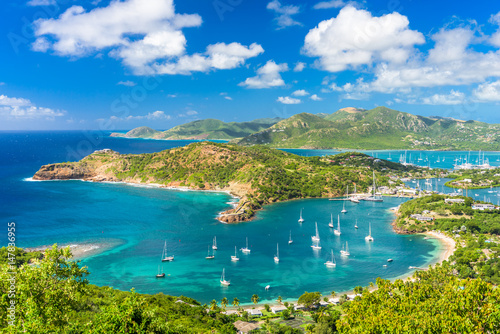 Antigua and Barbuda coastal landscape in the Caribbean.