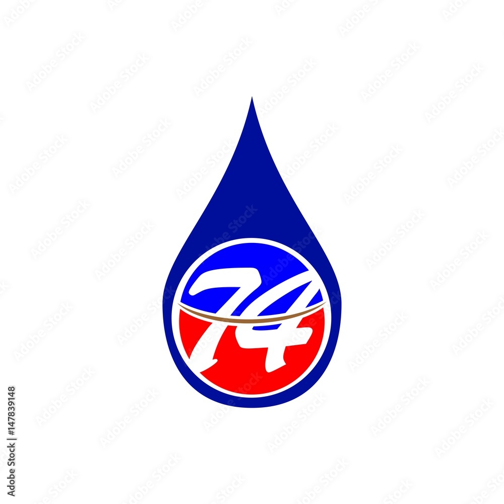 Obraz premium number seventy four drop water