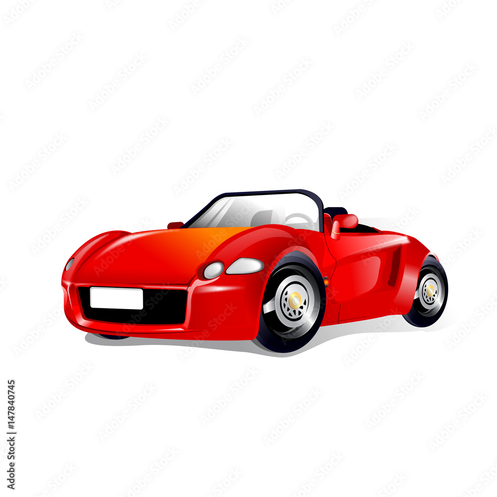 vector illustration of a red sports car