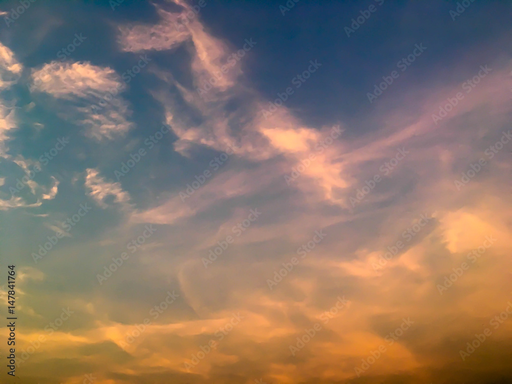 morning cloudy sky. Dramatic sky