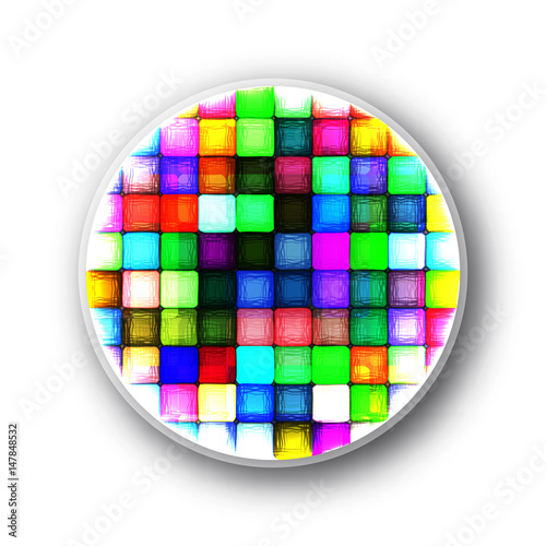 Colorful rectangles. Decorative fridge magnet or sticker.
