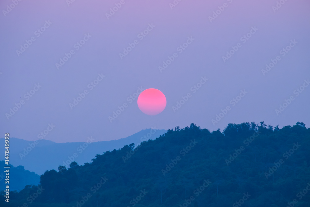 Sunset ,red sun