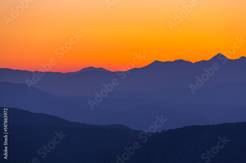 Mountains on sunset